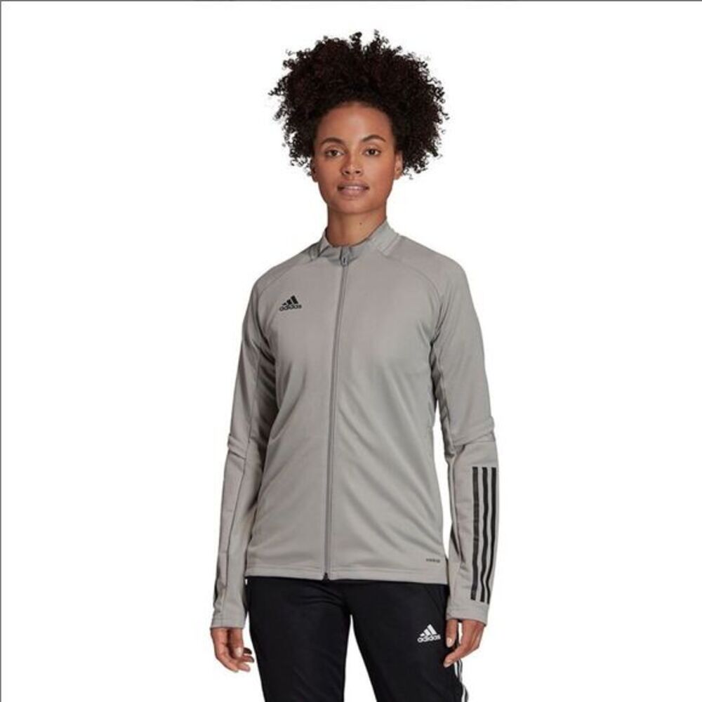 Adidas Condivo 20 3 stripe team mid track jacket Sz Small Grey Black